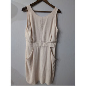 Aritzia Wilfred Leila Being Dress Women Sz 8 Neutral Old Money Quiet Luxury Eve